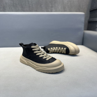 原创男鞋2025年秋冬新款皮面高帮鞋男款加绒棉鞋板鞋厚底保暖短靴