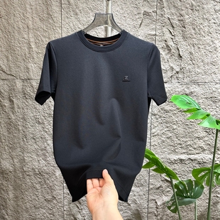 T恤圆领简约洋气上衣ins潮 2025年男士 新款 潮流时尚 百搭洋气风短袖
