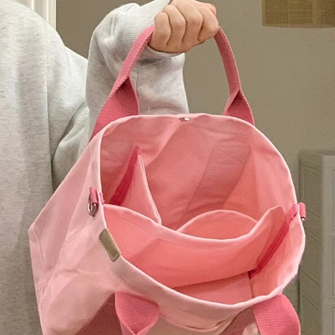 小众单肩托特包女2026早秋新款多层斜挎包简约休闲便当包帆布女包