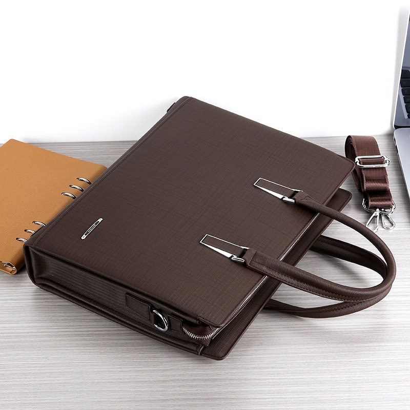 2025新款男包商务手提包隔层单肩包高级感轻奢公文包电脑包男士潮