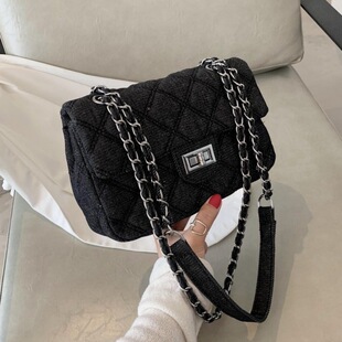 包包斜挎包女布包单肩包牛仔包腋下包女士小方包高级感轻奢链条包