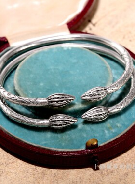 牙买加格鲁吉亚古董孤品银手镯