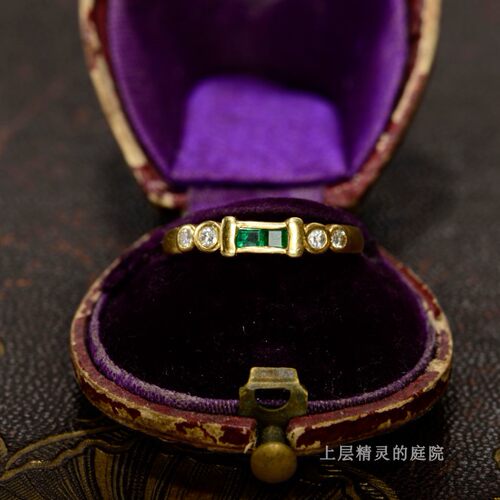 天然祖母绿钻石复古孤品18K金