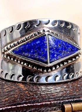 庭院西洋古董青金石男士戒指