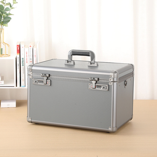 小号多功能手提铝合金密码箱行李轻便旅行登机箱包带锁收纳盒