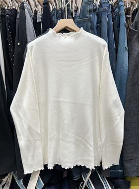 Nuan暖68075秋冬大码时尚纯色针织衫女宽松百搭打底衫减龄上衣潮