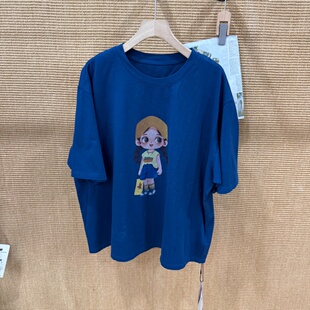 西红柿TOMATOES夏韩系拎包少女印花半袖遮肉显瘦圆领休闲T恤上衣