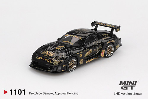 [现货]MINIGT 1:64 马自达MAZDA RX7 LBWK 黑金 合金汽车模型1101