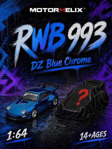 [现货]MOTORHELIX MH 1:64 保时捷 RWB 993 964 合金汽车模型