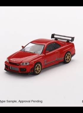 MINIGT 1:64 日产尼桑 GTR R34 RZ 红色 JDM 合金汽车模型 MGT543