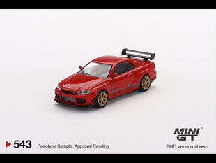 MINIGT 1:64 日产尼桑 GTR R34 RZ 红色 JDM 合金汽车模型 MGT543