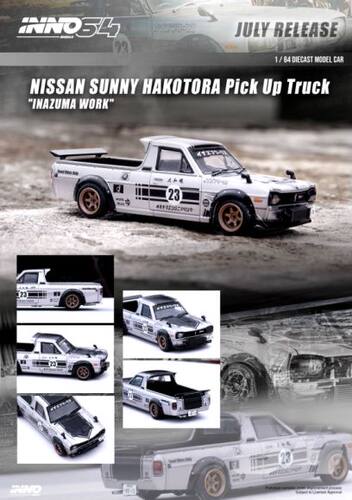INNO64 1:64 尼桑SUNNY阳光 HAKOTORA 皮卡23号Truck合金汽车模型