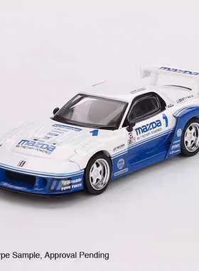[现货]MINIGT 1:64 MAZDA RX7 LB-Super 蓝白色 合金汽车模型1011