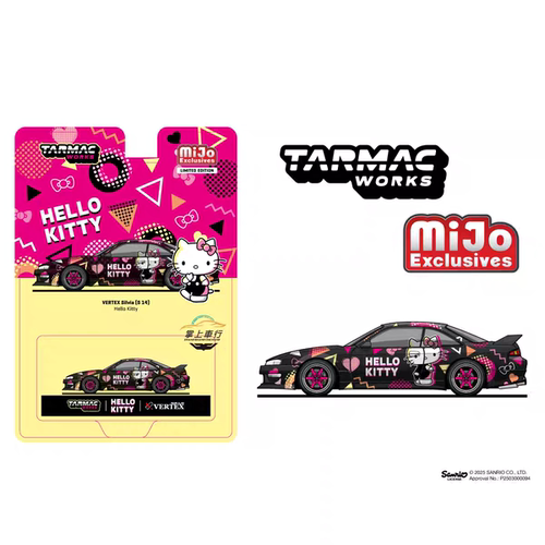[现货]TW 1:64日产 Silvia S14 凯蒂猫 HelloKitty 合金汽车模型
