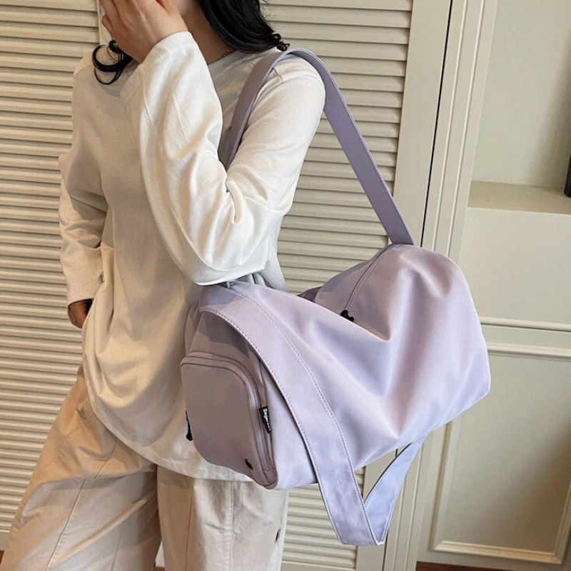 2025新款超火健身包女士紫色高颜值干湿分离单独鞋仓运动瑜伽包女