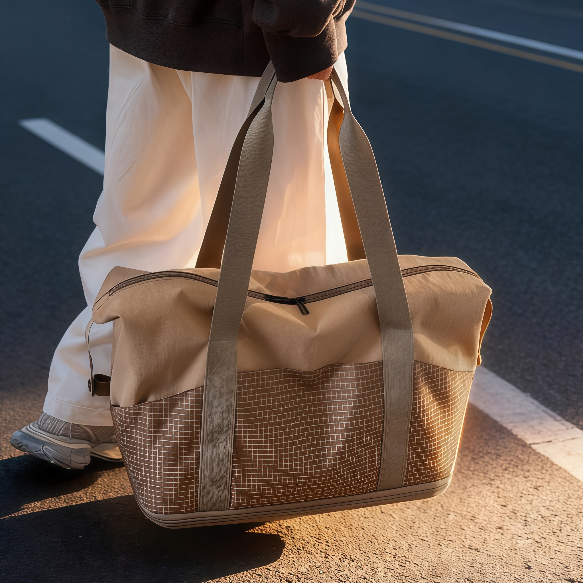 轻便大容量女士旅行包可套拉杆