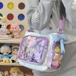 紫色痛包暗格书包2026超火补习袋女童六年级小学生女单肩斜挂书包
