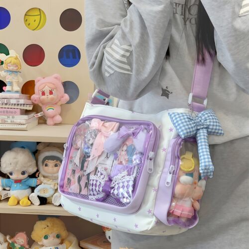 紫色痛包暗格书包2026超火补习袋女童六年级小学生女单肩斜挂书包