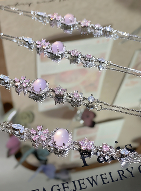 皮皮Pipi｜天然粉玉髓kt猫手链闺蜜礼物ins风Hello Kitty猫咪手链