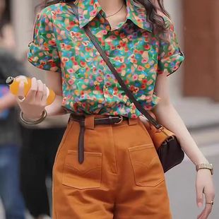 短裤 女2025夏季 港风碎花衬衫 套装 气质复古减龄两件套女潮 新款 时尚
