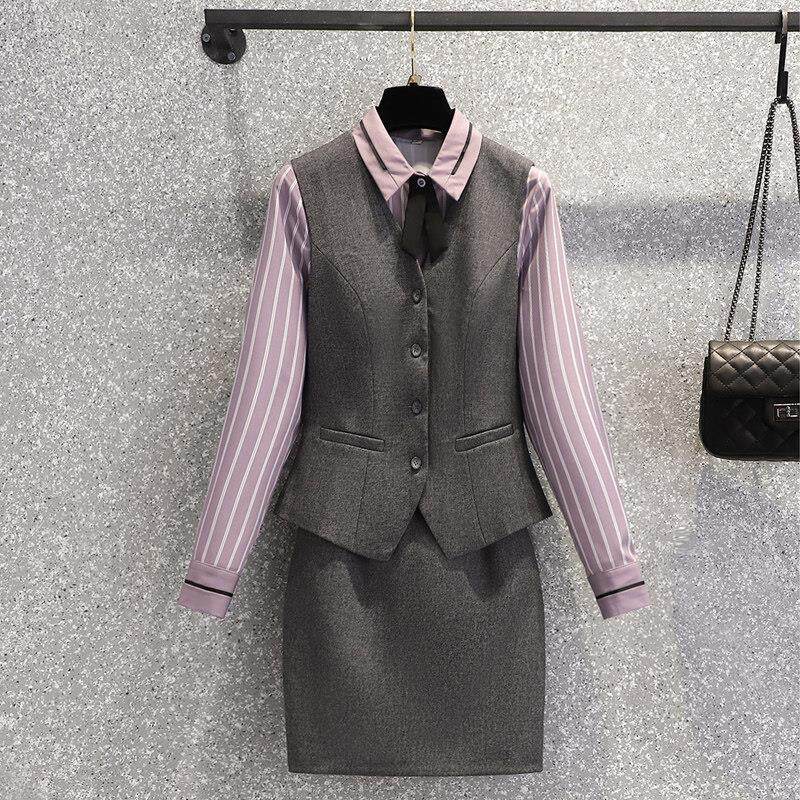 职业套装工作服女时尚气质空姐美容师酒店前台珠宝店秋季工装套裙