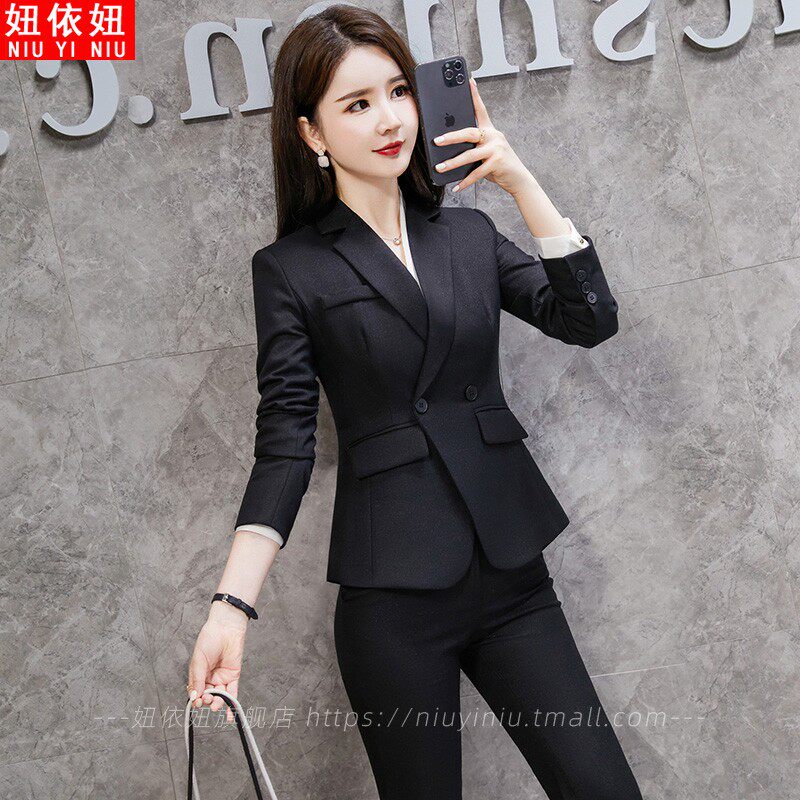 职业装西装套装女高端修身西服秋冬时尚气质面试正装小个子工作服
