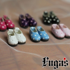 1/12分BJD鞋子. 蘑菇点点小船鞋(6色).dk.blythe.ob.pkf.pullip