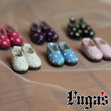 1/12分BJD鞋子. 蘑菇点点小船鞋(6色).dk.blythe.ob.pkf.pullip