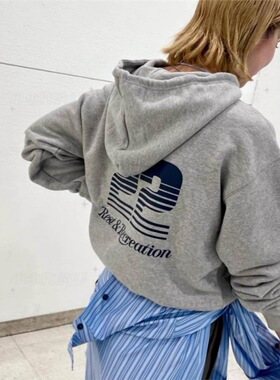 7603 韩国小众RR新款连帽卫衣女宽松休闲百搭上衣