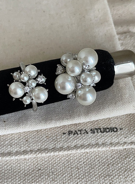 轻奢满天星锆石珍珠戒指女高级感个性精致时尚潮流百搭指环戒子