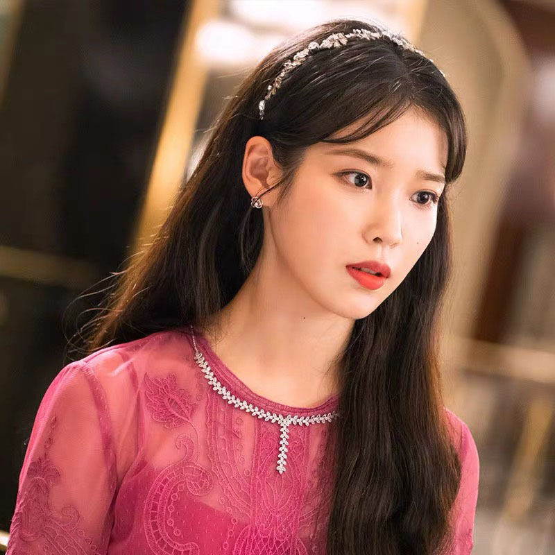 iu李智恩同款复金属水钻树叶发箍 头箍韩剧德鲁纳酒店同款发饰