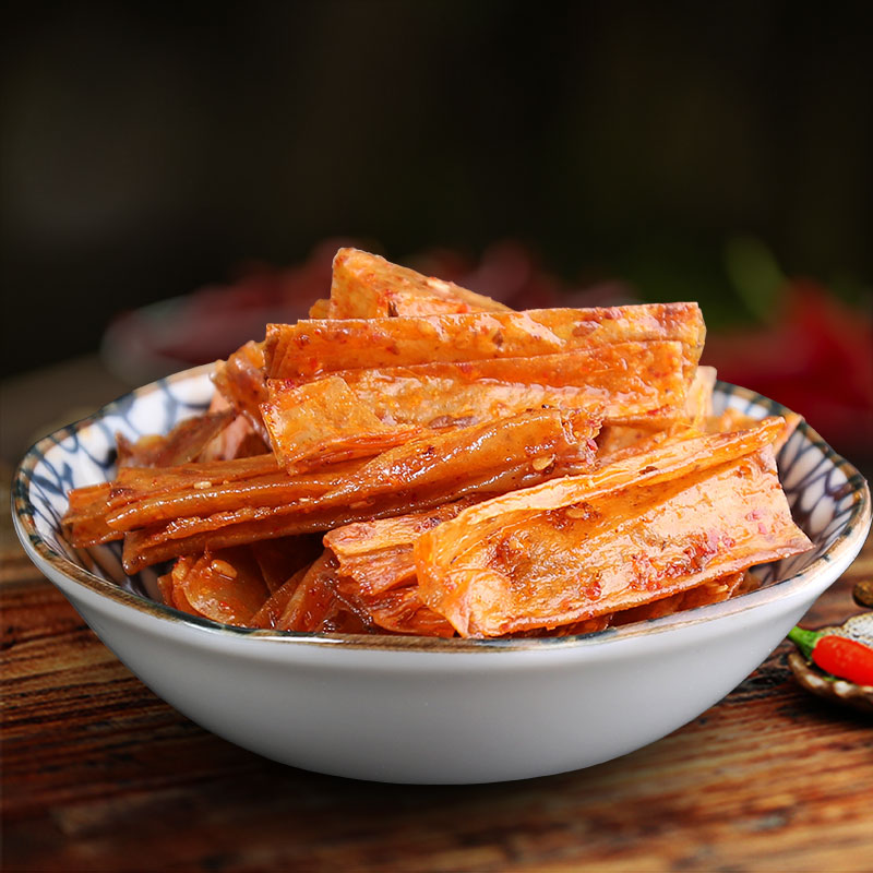 湖南特产辣条片 小吃文杰手撕豆皮香辣豆干麻辣零食1份500g小包装