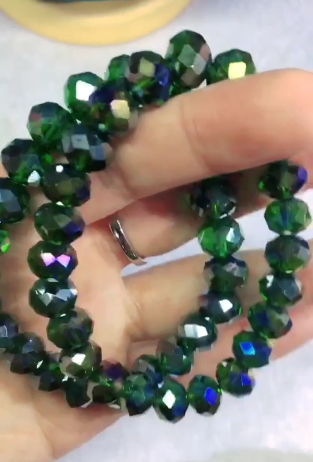 闪亮耀眼奥地利绿宝水晶单圈手串手链
