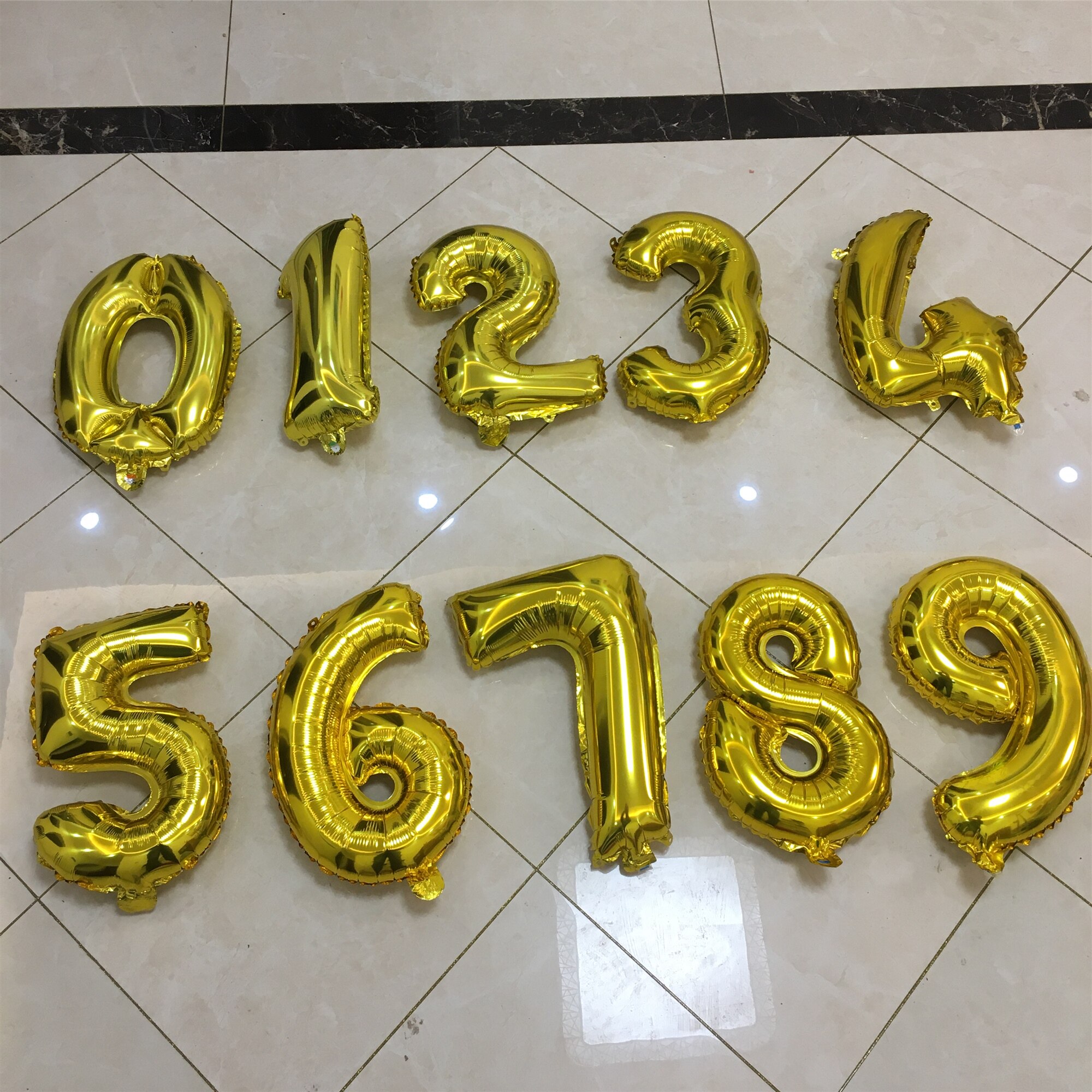 数字气球18寸金色0-9儿童生日装饰宝宝周岁布置字母卡通铝箔膜球