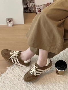 tombor通宝正品德训鞋女春秋反绒牛皮休闲复古运动鞋opel同款