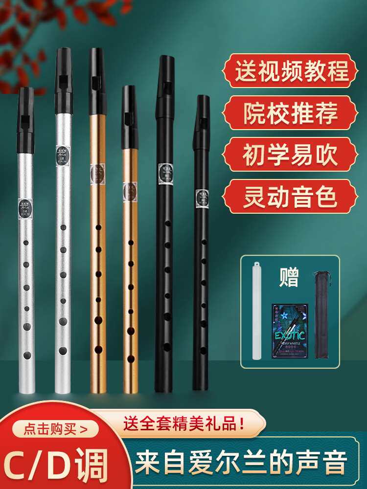 爱尔兰哨笛初学者竖笛锡笛c调d调笛子专业演奏高音直笛乐器学生用
