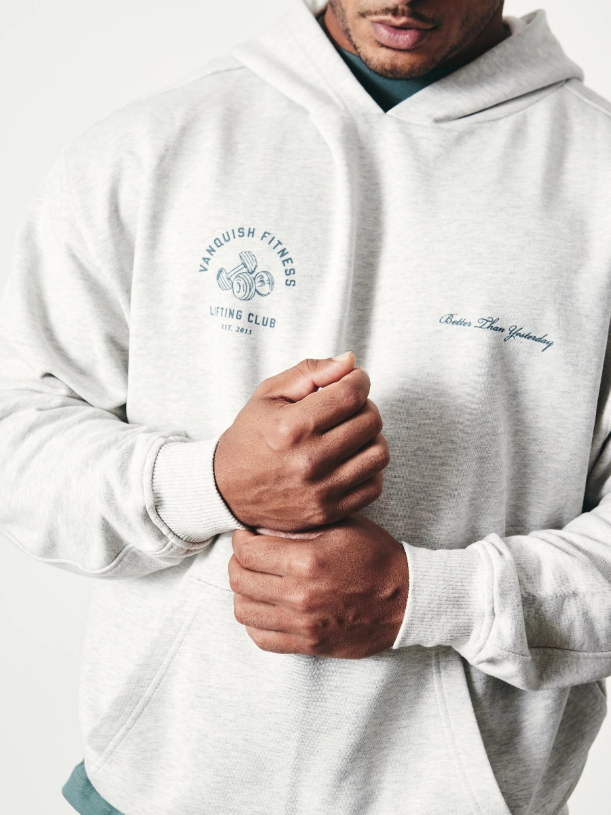 NON-REFUNDABLE AND NON-EXCHANGEABLE VANQUISH LFT VQ WASH DUMBBELL HOODIE MENS FITNESS HOODY LOOSE SWEATSHIRT