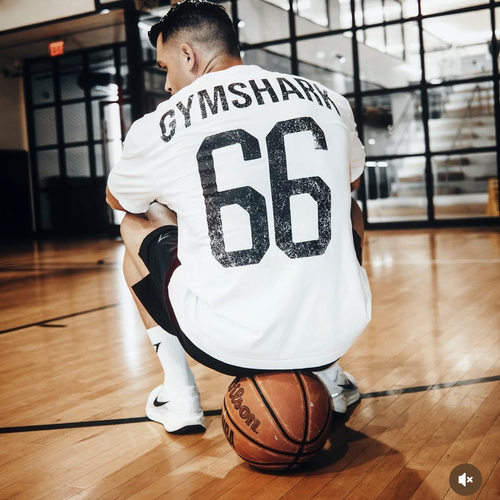 gymshark 字母66运动短袖t恤宽松