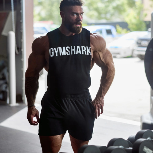 克里斯回归 GYMSHARK IMPACT TANK 字母运动宽松坎肩无袖透气背心