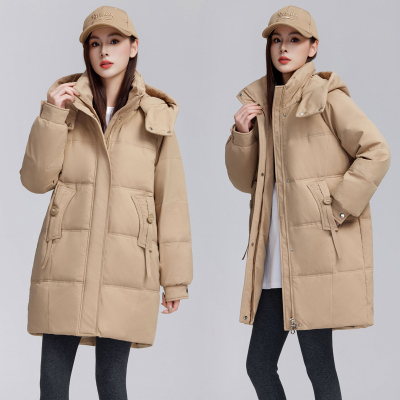 千仞岗冬季新款羽绒服中长款女新款时尚加厚保暖白鸭绒大码外套潮