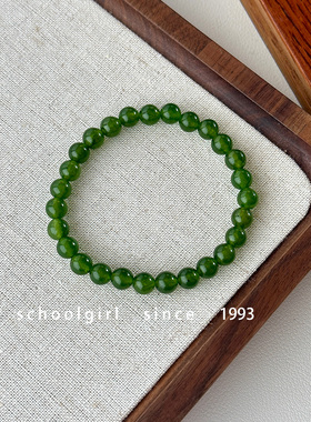 碧玉色绿玉髓手链显白高级感手串