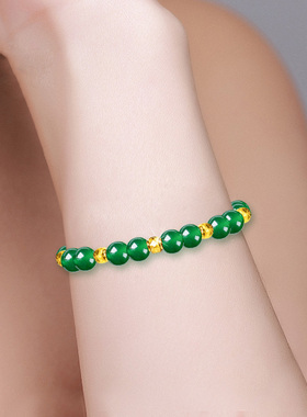 黄金转运珠玛瑙手链女