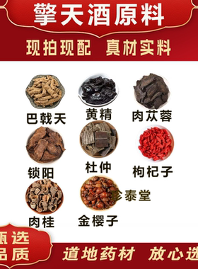 擎天酒泡酒原料巴戟天黄精肉苁蓉锁阳杜仲枸杞子肉桂金樱子正品