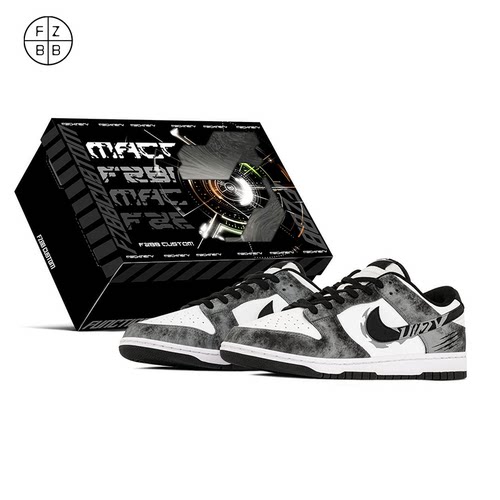 FZBB STUDIO Nike Dunk low涂鸦赛车通勤百搭低帮板鞋HF5441-100