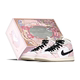 甜酷 定制Nike AJ1樱花粉 粉黑板鞋 复古篮球鞋 FZBB球鞋 中帮 女款