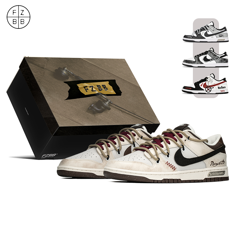 FZBB STUDIO Nike Dunk low涂鸦时尚百搭低帮板鞋定制DD1391-100,运动鞋new,板鞋,淘宝优惠券,粉丝福利购,淘宝优惠卷