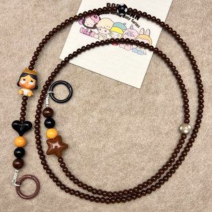 Crybaby哭娃正版 萌粒斜跨手机链串珠可背长挂绳泡泡玛特脖子挂件