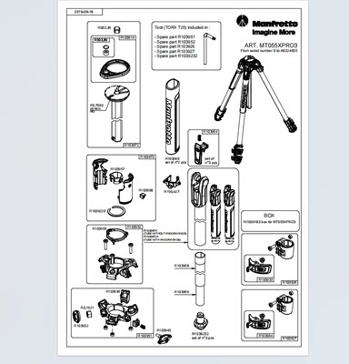 承接曼富图维修055/190系列 MT055XPRO3三脚架原厂配件锁紧螺丝