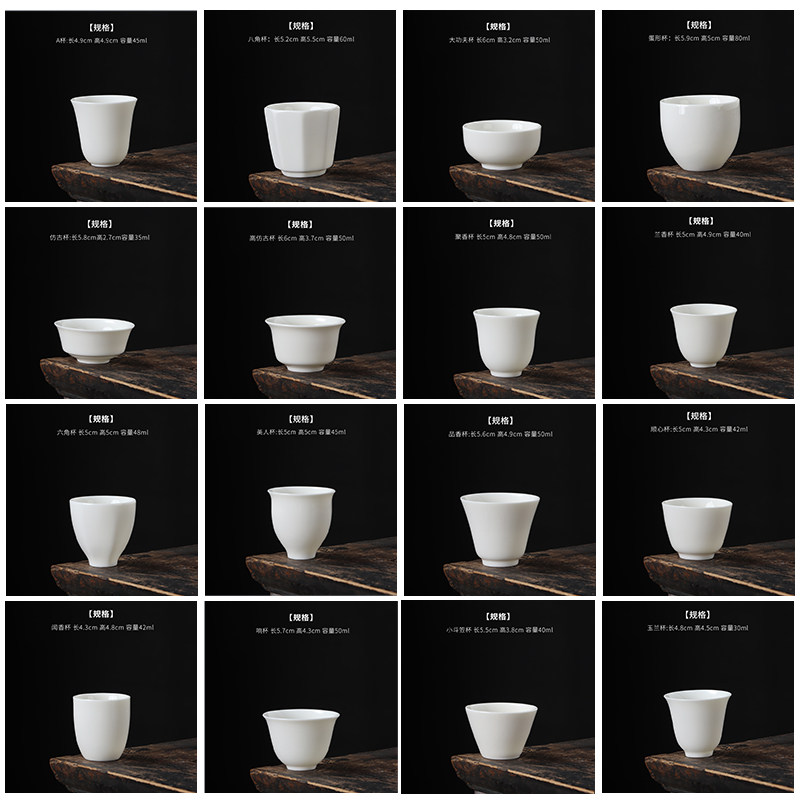 羊脂玉小茶杯德化白瓷闻香杯招待客人功夫品茗喝茶杯主人家用单杯图片