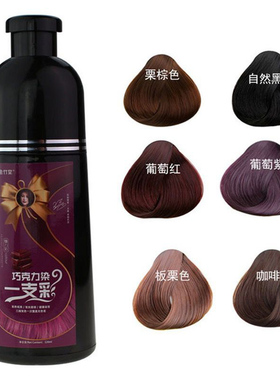 金竹堂巧克力染一支彩染发剂445ml温和焗油膏植物柔顺靓丽六色